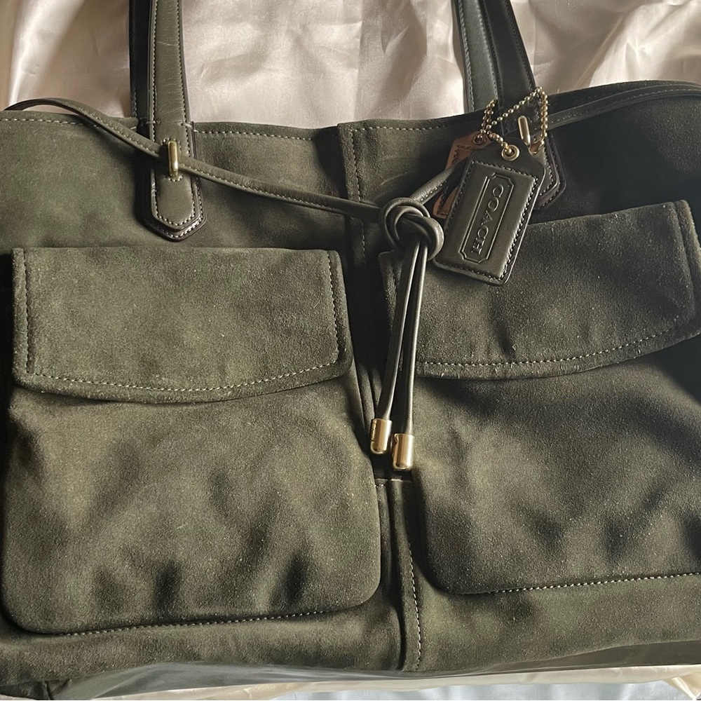 Coach Green Suede Shoulder bag
